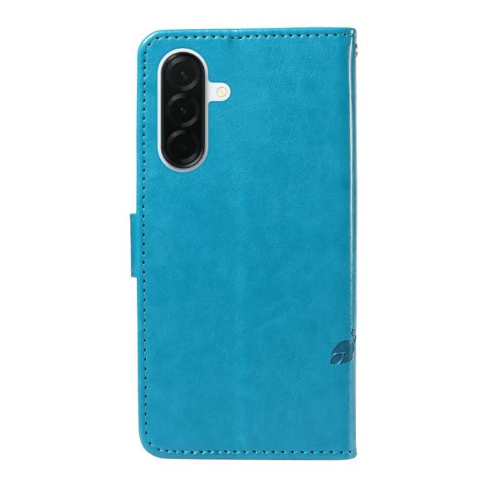 OEM - Samsung Galaxy A37 Plånboksfodral Konstläder Blommönster - Blå