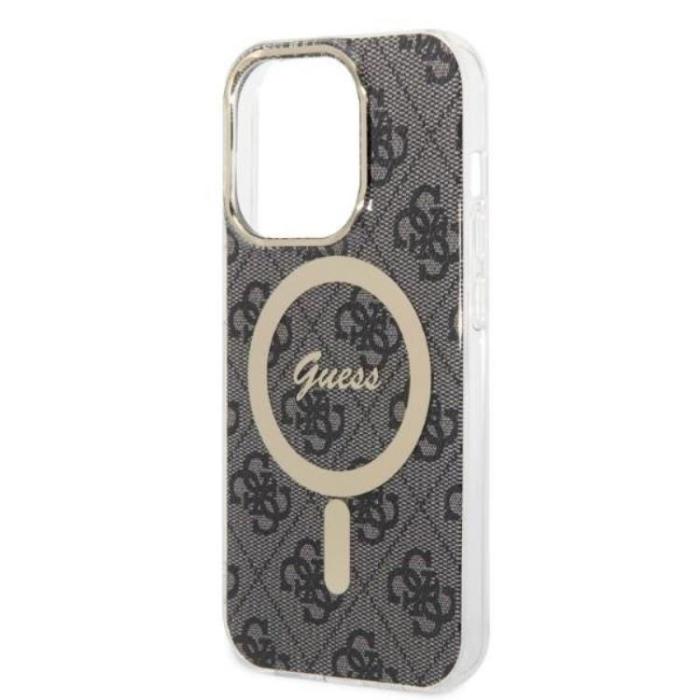 Guess - GUESS iPhone 14 Pro Max Magsafe Skal Print + Trådlös Laddare - Svart