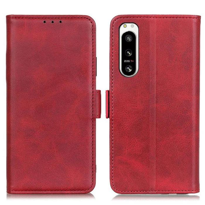 A-One Brand - Sony Xperia 5 IV Plånboksfodral PU Läder - Röd