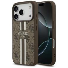 Guess - Guess iPhone 17 Pro Mobilskal MagSafe 4G Printed Stripes - Brun
