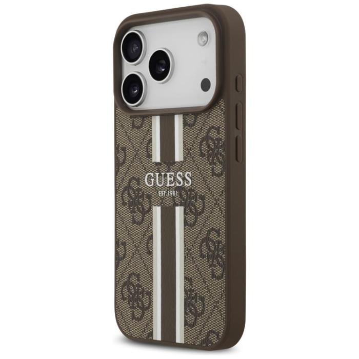 Guess - Guess iPhone 17 Pro Mobilskal MagSafe 4G Printed Stripes - Brun