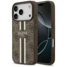 Guess - Guess iPhone 17 Pro Mobilskal MagSafe 4G Printed Stripes - Brun