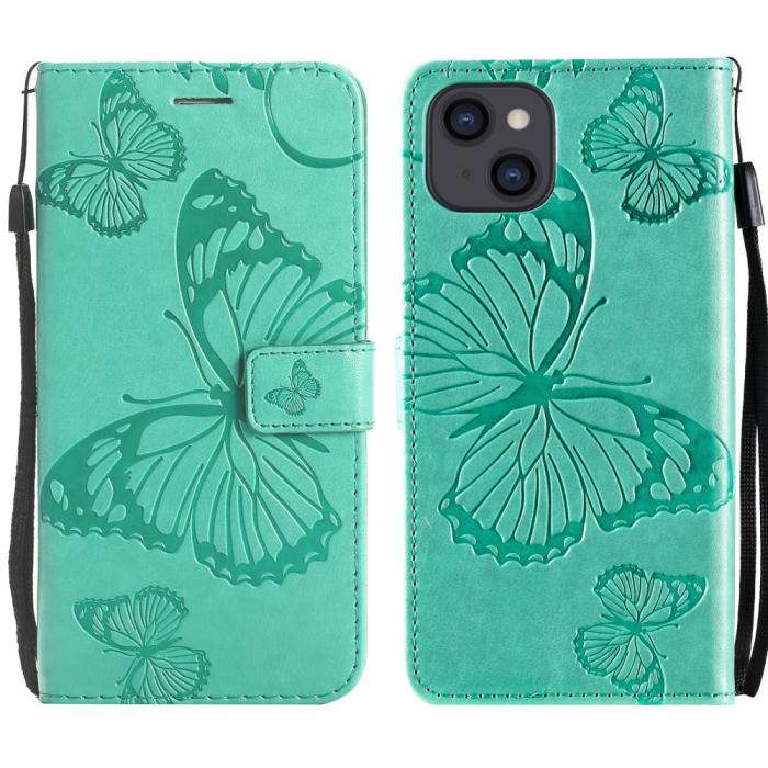 OEM - Fjärilar Plånboksfodral iPhone 13 - Turkos