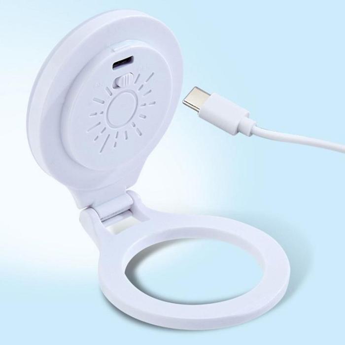 OEM - Magnetiskt MagSafe Mobilställ med Lampa L8 - Vit