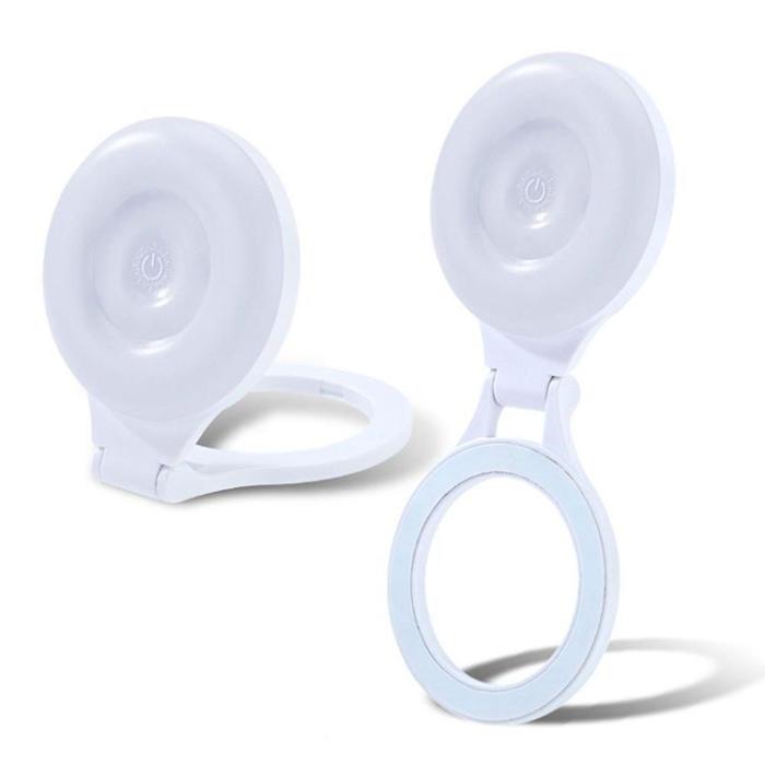 OEM - Magnetiskt MagSafe Mobilställ med Lampa L8 - Vit