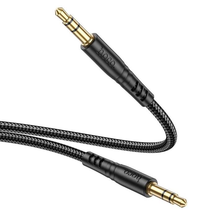 Hoco - Hoco AUX Mini Jack 3.5mm - Mini Jack 3.5mm Kabel 1m UPA24 - Svart
