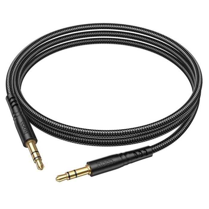 Hoco - Hoco AUX Mini Jack 3.5mm - Mini Jack 3.5mm Kabel 1m UPA24 - Svart