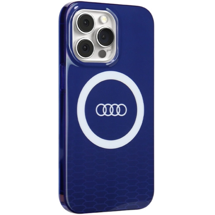 Audi - Audi iPhone 13/13 Pro Mobilskal Magsafe IML Big Logo - Blå