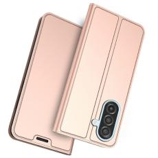 OEM - Mobilskal till Samsung Galaxy S26 PU L&auml;der Telefonmed St&auml;ll - Ros&eacute;guld
