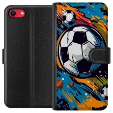 Gustaf - Pl&aring;nboksfodral till Apple iPhone 8 med Fotbollar