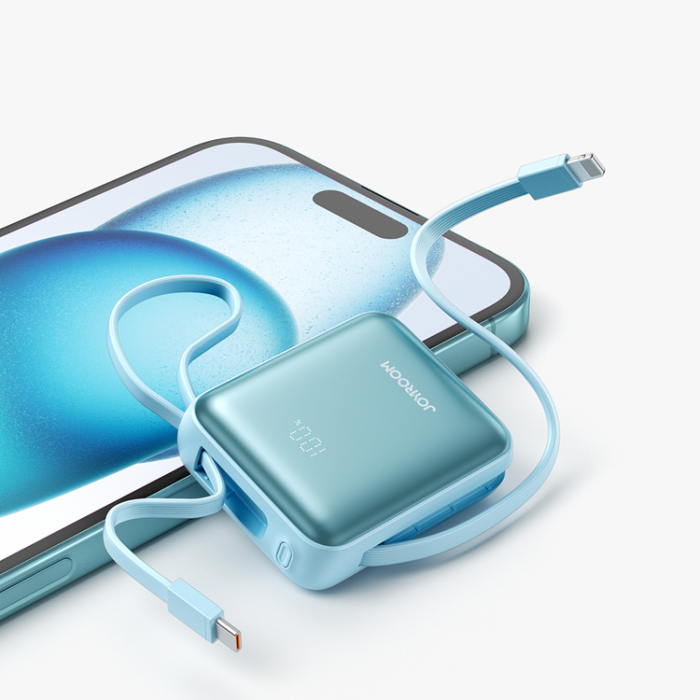 Joyroom - Joyroom Powerbank 10000mAh 22.5W med Två Inbyggda Kablar JR-PBF27