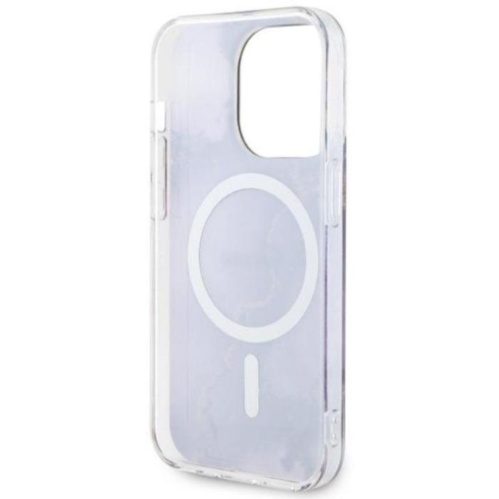 Guess - Guess iPhone 14 Pro Mobilskal MagSafe Guld Marble - Lila