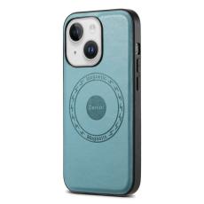 DENIOR - DENIOR iPhone 15 Plus Magnetfodral Konstl&auml;der - Bl&aring;