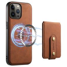 DENIOR - DENIOR D14 iPhone 13 Pro Max Magnetiskt Fodral Konstl&auml;der Brun