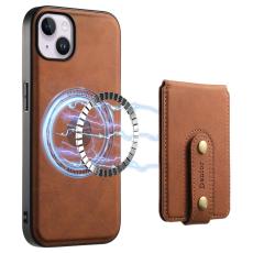 DENIOR - DENIOR D14 Mobilskal till iPhone 14 Plus L&auml;der + TPU + PC Brun