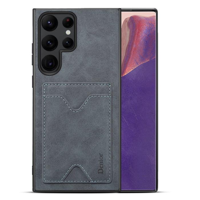 DENIOR - DENIOR Samsung Galaxy S24 Ultra Fodral Konstläder Grå