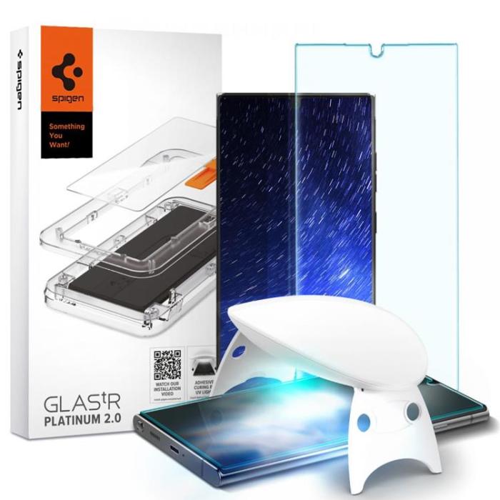 UTGATT1 - Spigen Härdat glas Platinum Galaxy S22 Ultra - Transparent