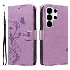 OEM - ABEEL Samsung Galaxy S26 Ultra Pl&aring;nboksfodral Konstl&auml;der Blomm&ouml;nster - Lila