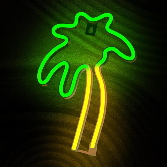 Neolia - Neolia LED Neon Light PALM På Stativ NNE04 - Grön/Orange