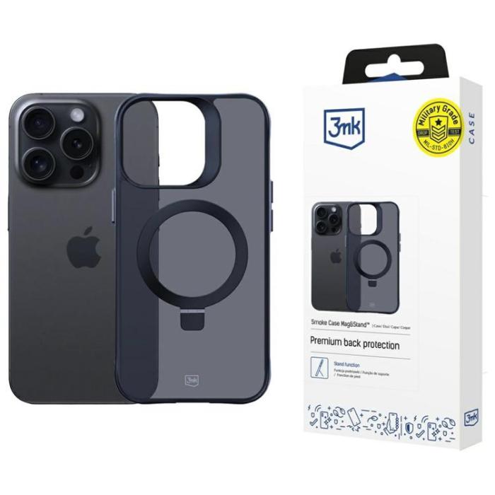3MK - 3MK iPhone 16 Pro Max Mobilskal MagSafe Smoke Stativ - Svart