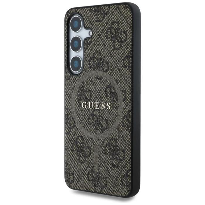 Guess - Guess Galaxy S25 Mobilskal MagSafe 4G Ring Classic Logo - Brun