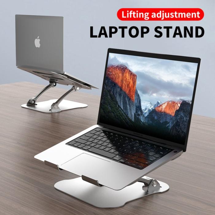 R-JUST - R-JUST Lifting Hollow-carved Laptop Bracket - Svart Aluminium