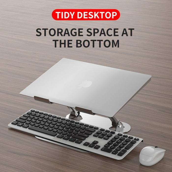 R-JUST - R-JUST Lifting Hollow-carved Laptop Bracket - Svart Aluminium