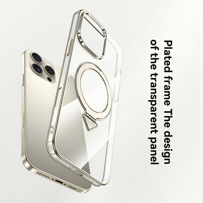 SULADA - SULADA Mobilskal till iPhone 16 Pro MagSafe Kickstand Klar PC Guld