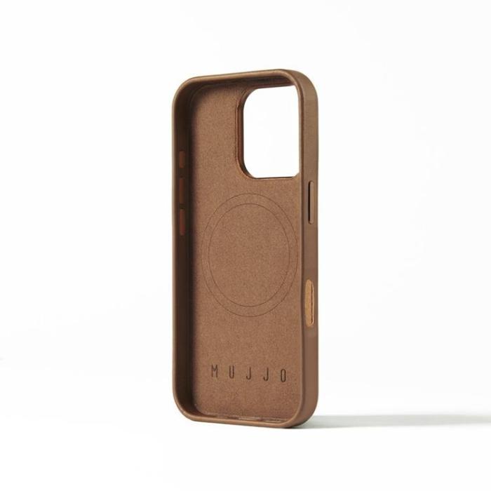 Mujjo - Mujjo iPhone 16 Pro Mobilskal MagSafe Läder - Tan
