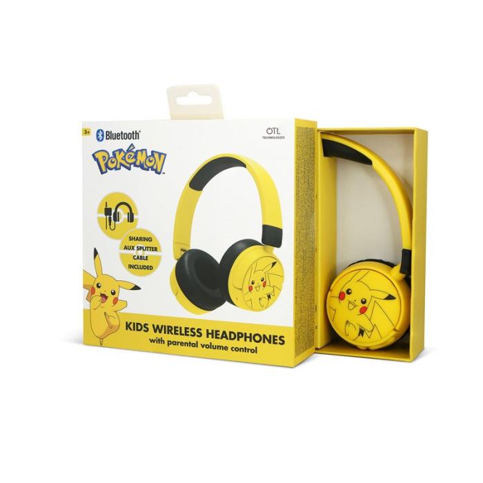 POKEMON - POKEMON Hörlur Pokemon Pikachu 85db/95db Sharing Aux On-Ear Trådlös