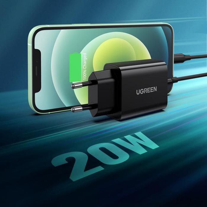 Ugreen - Ugreen Väggladdare USB-C 20W Power - Svart