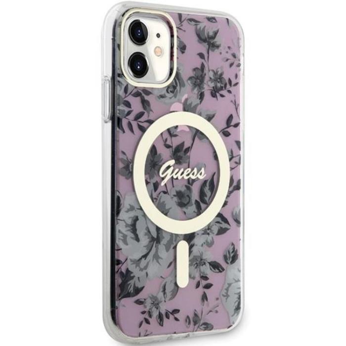 Guess - Guess iPhone 11/XR Mobilskal Magsafe Flower - Rosa