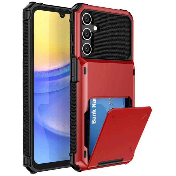 OEM - Mobilskal för Samsung Galaxy S26 Plus PC + TPU med kortfack - Röd
