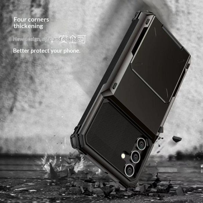 OEM - Mobilskal för Samsung Galaxy S26 Plus PC + TPU med kortfack - Röd