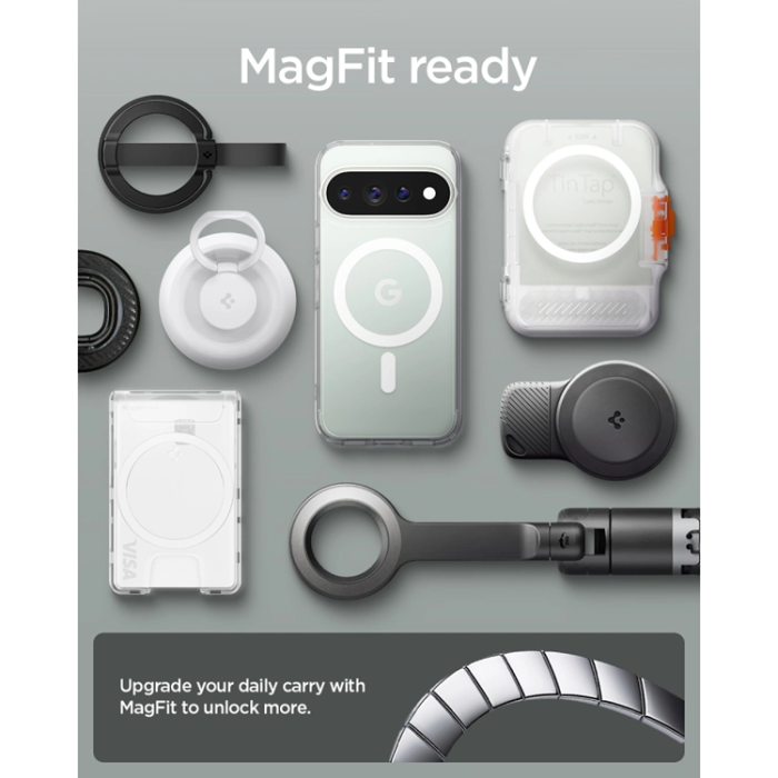 Spigen - Spigen Mobilskal För Google Pixel 11 Pro Magsafe Ultra Hybrid - Clear/Vit
