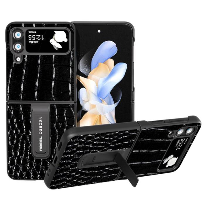 ABEEL - ABEEL Kickstand Armor Cover för Samsung Galaxy Z Flip4 5G - Svart