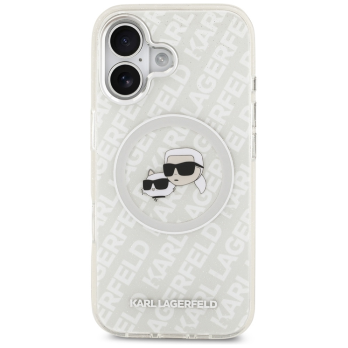 KARL LAGERFELD - Karl Lagerfeld iPhone 17 Mobilskal Magsafe Glitter Karl Och Choupette Heads