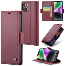 Caseme - CASEME Pl&aring;nboksfodral Konstl&auml;der f&ouml;r iPhone 14 Plus - R&ouml;d