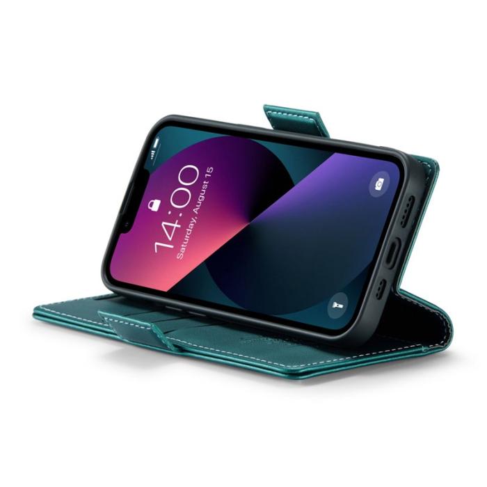 Caseme - CASEME Plånboksfodral Konstläder för iPhone 14 Plus - Grön