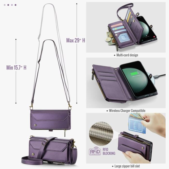 Caseme - CASEME Plånboksfodral Konstläder för Samsung Galaxy S23 FE - Lila