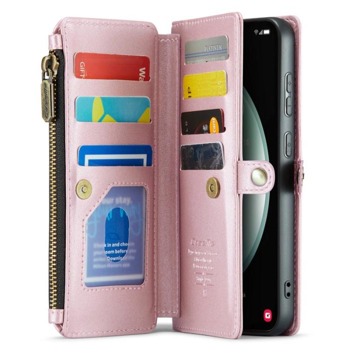 Caseme - CASEME Plånboksfodral Konstläder för Samsung Galaxy S23 FE - Rosa
