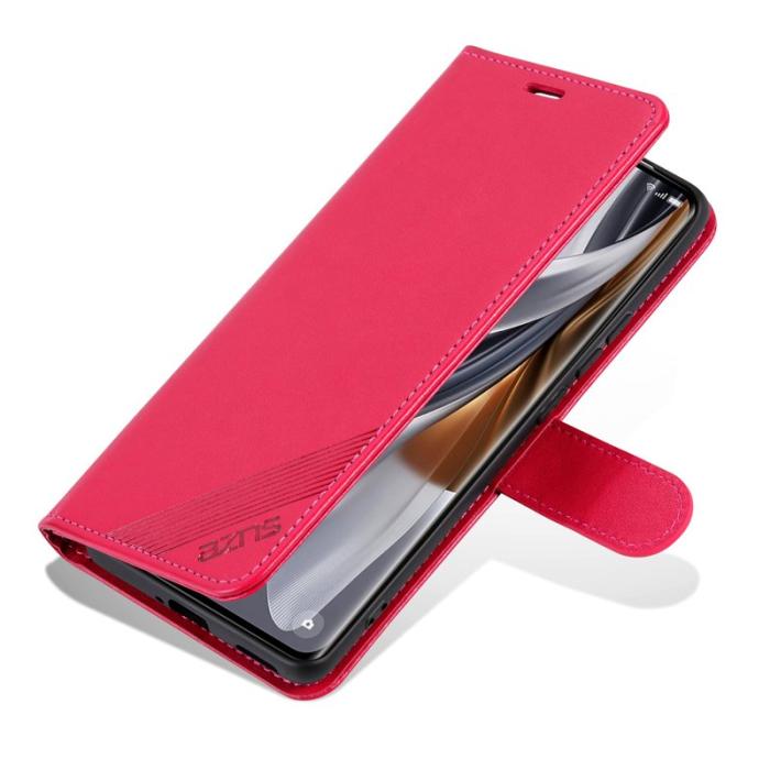 AZNS - AZNS Xiaomi 14 Ultra Plånboksfodral Ställ Stötsäker Konstläder - Röd