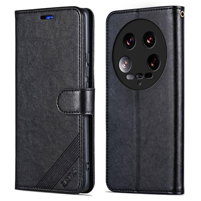 AZNS - AZNS Xiaomi 14 Ultra Plånboksfodral Ställ Stötsäker Konstläder - Svart