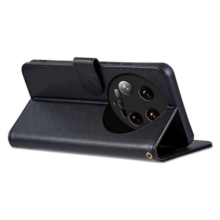 AZNS - AZNS Xiaomi 14 Ultra Plånboksfodral Ställ Stötsäker Konstläder - Svart