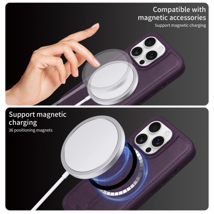 BETOPNICE - BETOPNICE iPhone 16 Pro Fodral KonstLäder - Lila