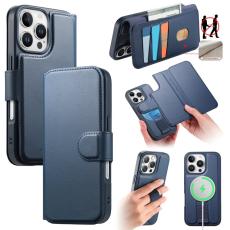 CASENEO - CASENEO iPhone 16 Pro Max Pl&aring;nboksfodral Konstl&auml;der - Bl&aring;