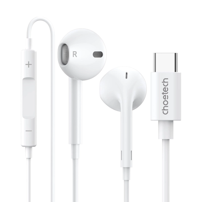 Choetech - Choetech In-Ear Hörlurar USB-C 1.2m OC-A012 - Vit