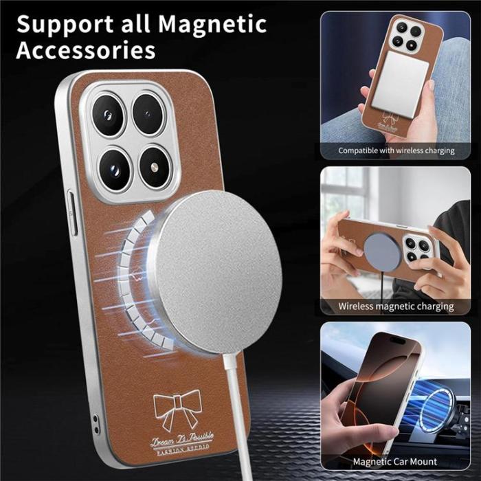 A-One Brand - Mobilskal för Xiaomi 17 Magnetisk PU-läder Butterfly Bow Pattern