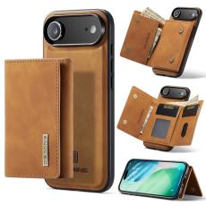 DG.MING - DG.MING iPhone Air Konstl&auml;der Pl&aring;nboksfodral Kickstand PU - Brun