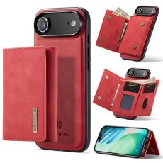 DG.MING - DG.MING iPhone Air Konstl&auml;der Pl&aring;nboksfodral Kickstand PU R&ouml;d